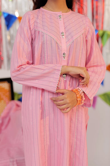 GBD-02603 | Pink & Silver | Casual Plus 3 Piece Suit  | Cotton Dobby Jacquard